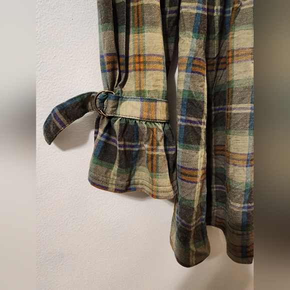 Derek Heart Plaid Adjustable Cinched Waist Buttondown Shirt - Picture 5 of 6